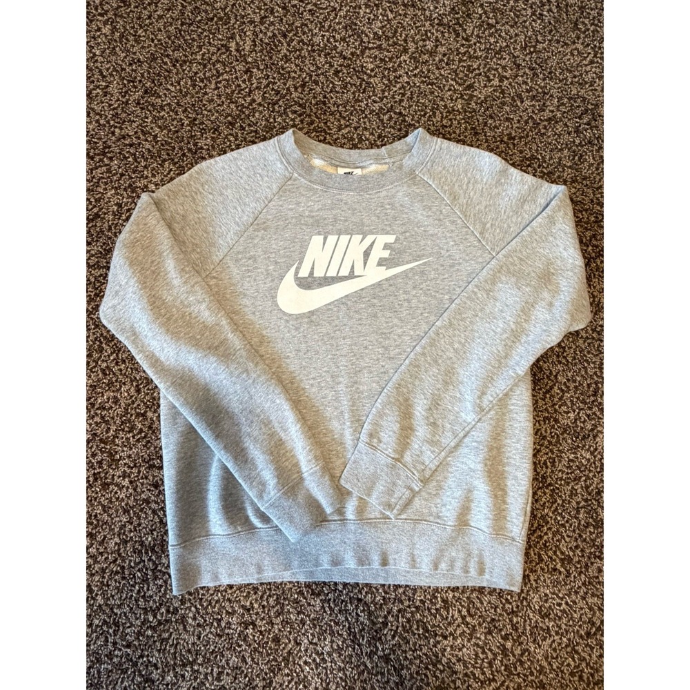 Nike Grey Women's Crewneck Sweatshirt Small Long Sleeve